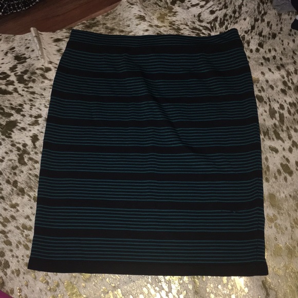 Forever 21 teal/blk striped skirt - Picture 1 of 1